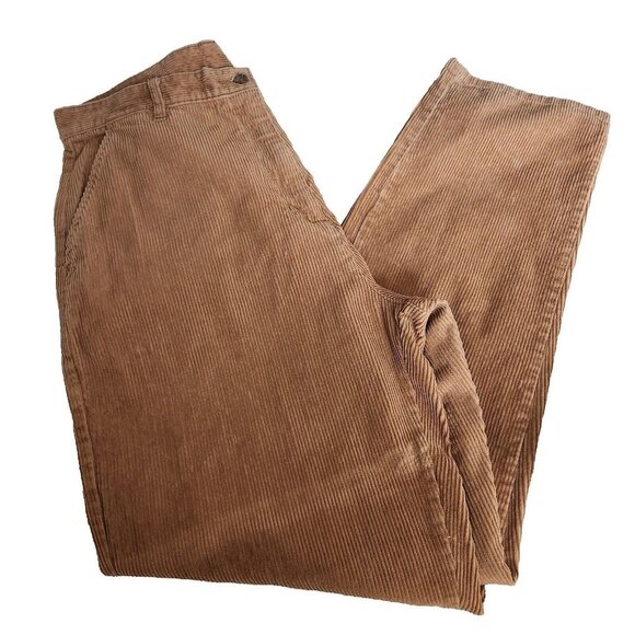 Woolrich Wide Wale Corduroy Pants Women's 12‎ Tan Brown Y2K Academia 90s - Picture 1 of 11